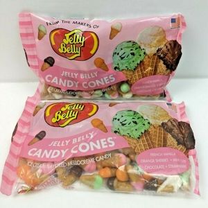 Lot of 2 Jelly Belly Candy Cones 8.5 oz Yummy